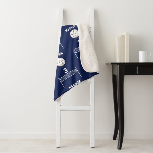 Gepersonaliseerde Volleybal Bal & Netto Patroon Sherpa Deken (In situ)