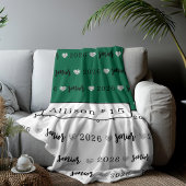 Gepersonaliseerde Volleybal Senior groen en wit Fleece Deken