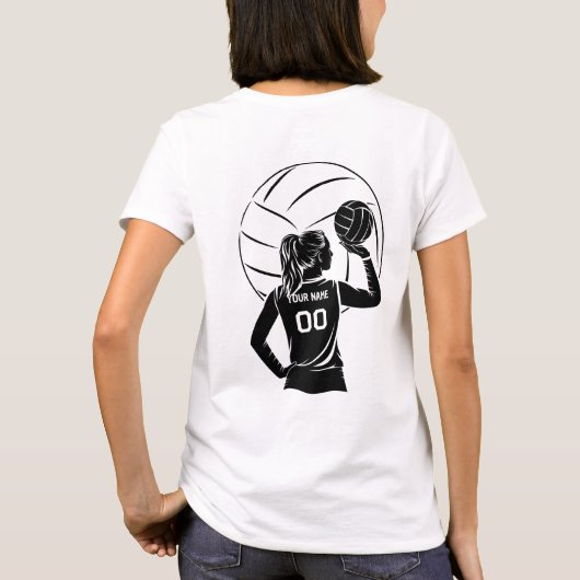 Gepersonaliseerde Volleybal Speler Custom Naam & N T-shirt (Achterkant)
