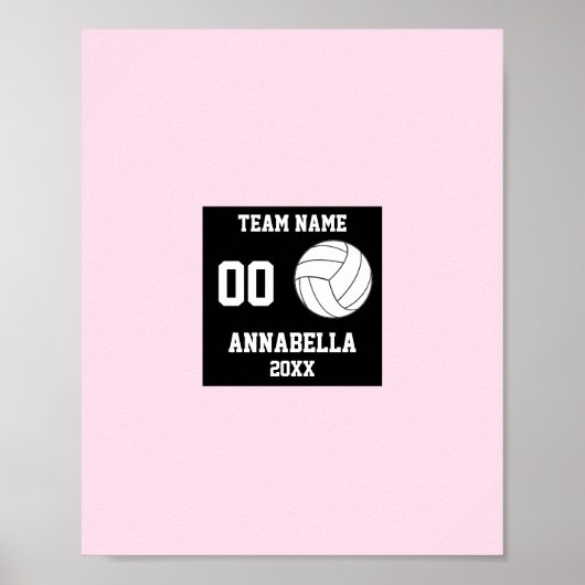 Gepersonaliseerde Volleybal Team Meisjes Fotocolla Poster (Voorkant)