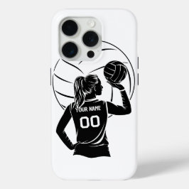 Gepersonaliseerde volleybalspeler Aangepaste naam, iPhone 15 Pro Case