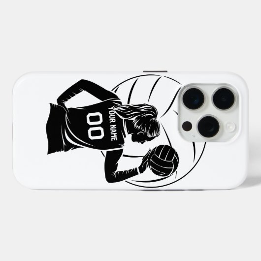 Gepersonaliseerde volleybalspeler Aangepaste naam, Case-Mate iPhone Case (Achterkant (horizontaal))