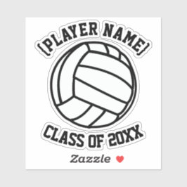 Gepersonaliseerde volleybalspeler sticker