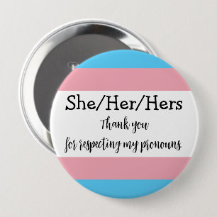 Gepersonaliseerde voornaamwoorden Ze Trans Button
