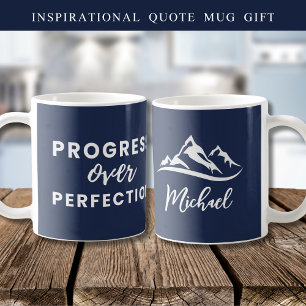 Gepersonaliseerde vooruitgang over perfectie Quote Koffiemok