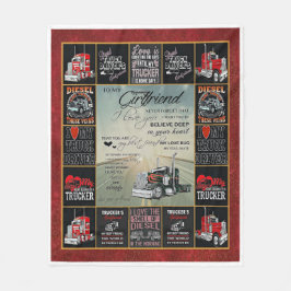 Gepersonaliseerde vrachtwagenchauffeur naar mijn V Fleece Deken