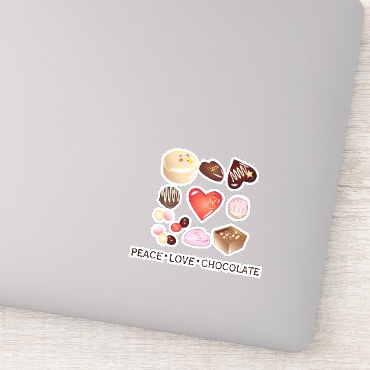 Gepersonaliseerde vrede Liefde Chocolade Snoep Har Sticker (Detail)