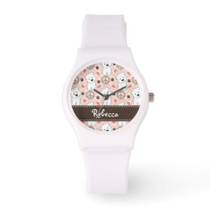 Gepersonaliseerde vrede Liefde Westies Horloge