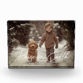 Gepersonaliseerde vrede op aarde fotoblok (Voorkant)