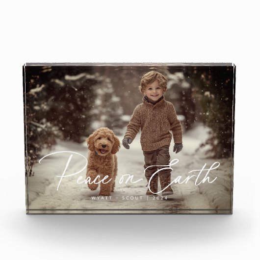 Gepersonaliseerde vrede op aarde fotoblok (Voorkant)