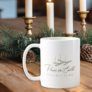 Gepersonaliseerde Vrede op Aarde Kerstcadeau Koffiemok