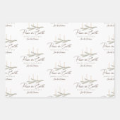 Gepersonaliseerde Vrede op Aarde Kerstmis Inpakpapier Vel (Voorkant)