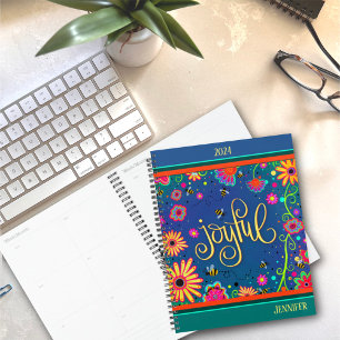 Gepersonaliseerde vreugdevolle inspirerende hommel planner