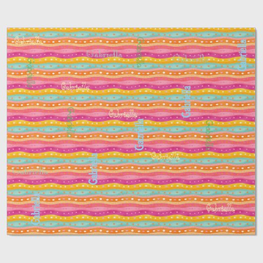 Gepersonaliseerde vreugdevolle Waterverf inpakpapi Cadeaupapier (Vlak)