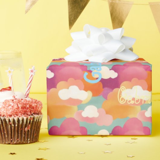 Gepersonaliseerde vreugdevolle Waterverf inpakpapi Cadeaupapier (Verjaardagsfeest)