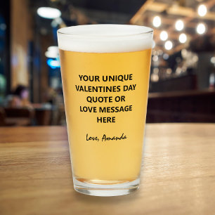 Gepersonaliseerde vriend Valentijnsdag Quote Beer Glas