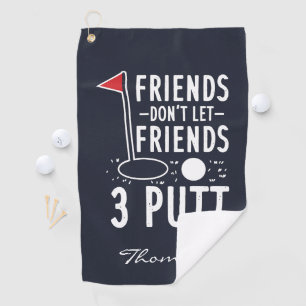 Gepersonaliseerde Vrienden laten vrienden niet 3 P Golfhanddoek