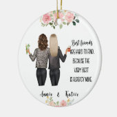 Gepersonaliseerde vriendschap Kerstmis Keramisch Ornament (Links)