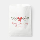 Gepersonaliseerde vrolijke kerst Coquette Bow Tren Bedankzakje (Voorkant)