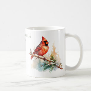 Gepersonaliseerde vrolijke kerst kardinaal koffiemok