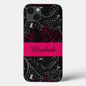 Gepersonaliseerde vrouwelijke veren en bloemen Case-Mate iPhone case (Achterkant)