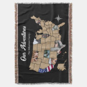 Gepersonaliseerde VS Reiskaart Blanket Deken (Voorkant Verticaal)