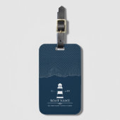 Gepersonaliseerde vuurtoren Boot Nautical Bagagelabel (Voorkant (verticaal))