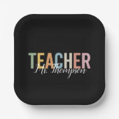 Gepersonaliseerde waardering van de leerkracht Ter Papieren Bordje (Voorkant)