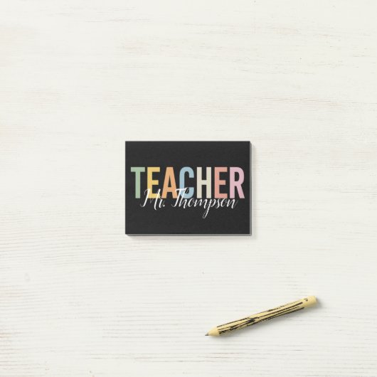 Gepersonaliseerde waardering van de leerkracht Ter Post-it® Notes (Op bureau)