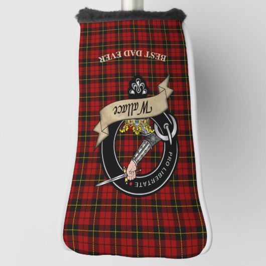 Gepersonaliseerde Wallace Clan Badge & Tartan Golfheadcover (Draai 90)