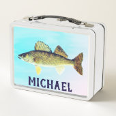 Gepersonaliseerde Walleye Pike op blauw (Achterkant)