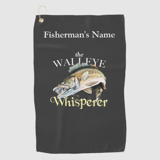 Gepersonaliseerde Walleye Whisperer Gevist handdoe Golfhanddoek (Voorkant)
