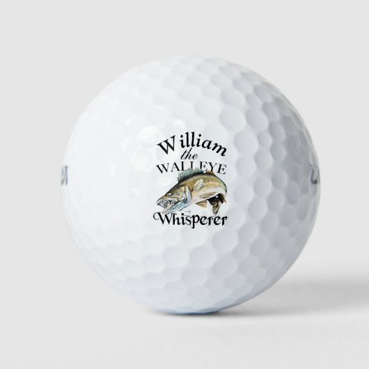 Gepersonaliseerde Walleye Whisperer Visser Golfballen (Voorkant)