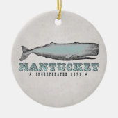Gepersonaliseerde  walvis Nantucket Massachusetts Keramisch Ornament (Voorkant)
