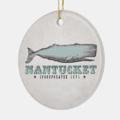 Gepersonaliseerde  walvis Nantucket Massachusetts Keramisch Ornament (Links)