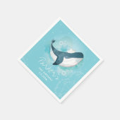 Gepersonaliseerde walvis verjaardag servet (Hoek)
