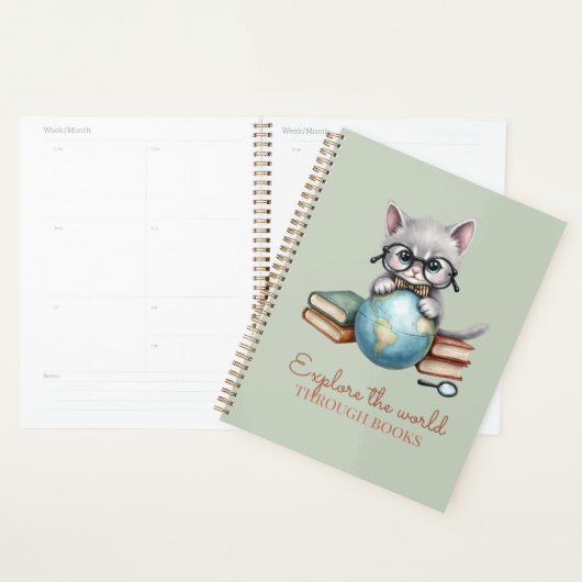 Gepersonaliseerde "Wander Cat" Academische Planner (Display)