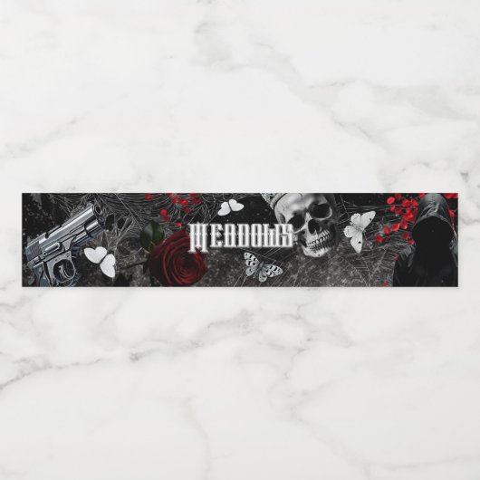 Gepersonaliseerde Water Bottle Label Haunting Adel Waterfles Etiket (Enkel label)