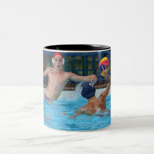 Gepersonaliseerde Water Polo Sport Foto Tweekleurige Koffiemok