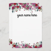 Gepersonaliseerde waterkleur Bloemen Notecards Bedankkaart (Voorkant / Achterkant)
