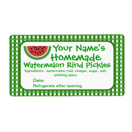 Gepersonaliseerde Watermeloen Pickle Jar Labels Sj
