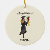 Gepersonaliseerde Waterverf Afstuderen (5) Keramisch Ornament (Voorkant)