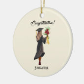 Gepersonaliseerde Waterverf Afstuderen (5) Keramisch Ornament (Links)