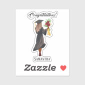 Gepersonaliseerde Waterverf Afstuderen (5) Sticker (Vel)