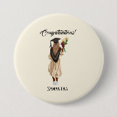 Gepersonaliseerde Waterverf Afstuderen (6) Ronde Button 7,6 Cm (Voorkant)