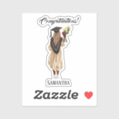 Gepersonaliseerde Waterverf Afstuderen (6) Sticker (Vel)