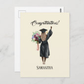 Gepersonaliseerde Waterverf Afstuderen (7) Briefkaart (Voorkant / Achterkant)