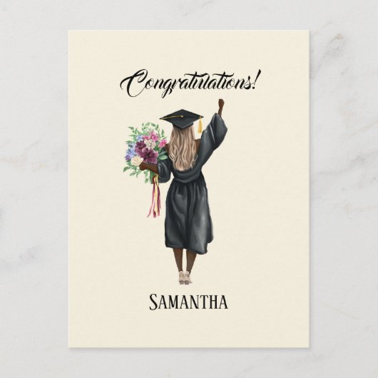 Gepersonaliseerde Waterverf Afstuderen (7) Briefkaart (Voorkant)