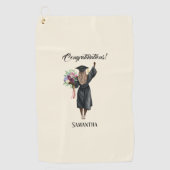 Gepersonaliseerde Waterverf Afstuderen (7) Golfhanddoek (Voorkant)