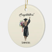 Gepersonaliseerde Waterverf Afstuderen (7) Keramisch Ornament (Links)